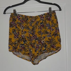 Floral Yellow Shorts
